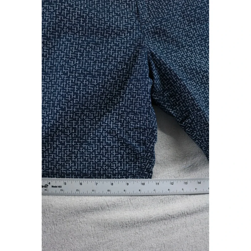 Original Penguin Shorts Mens 34 Blue Geometric Chino OP4785 RT2596 Cotton